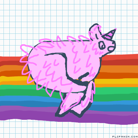 Pink fluffy unicorn gif