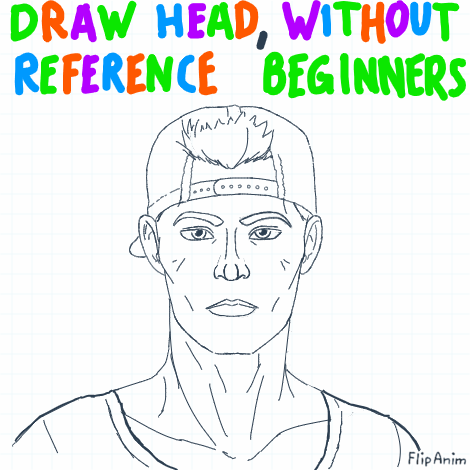 How to draw head: front - FlipAnim