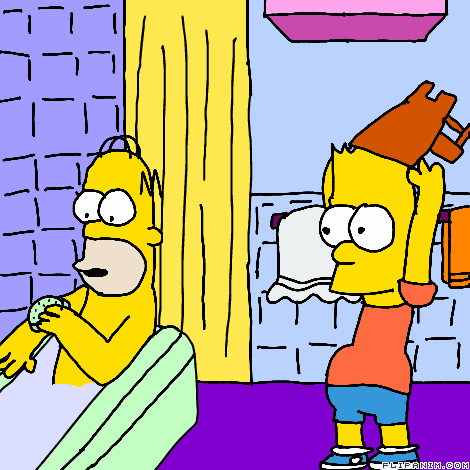Bart Hits Homer With Chair - FlipAnim.